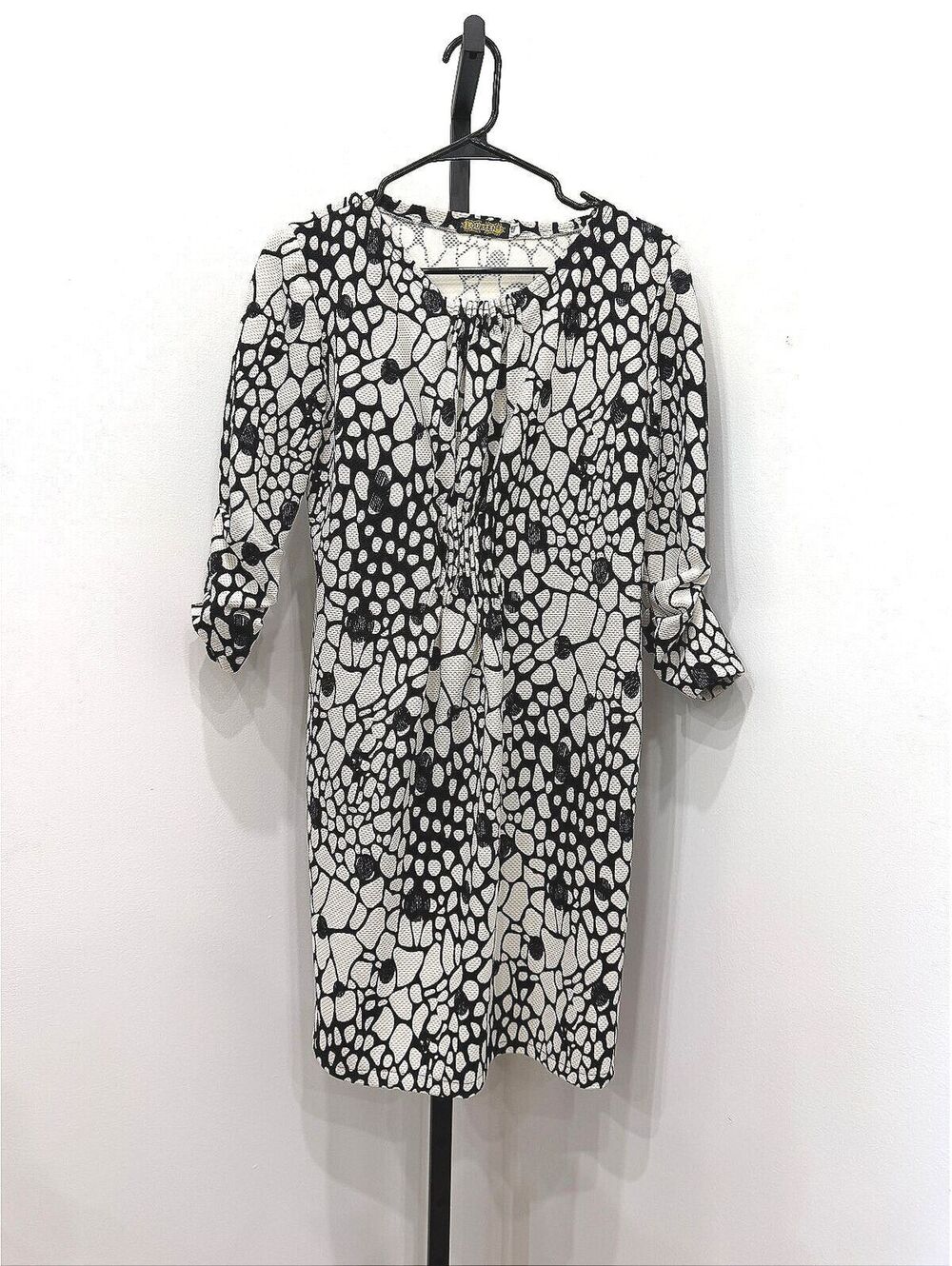 Loureen Black and White Patterned Dress Size 42